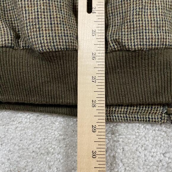 Orvis Jacket Mens XL Wool Tweed Green Bomber Zip Houndstooth Corduroy Collar - Picture 7 of 7